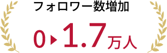 フォロワー数増加 0 → 1.7万人